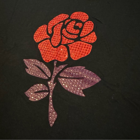 Victoria's Secret PINK Girlfriend Cropped Bling Tee Shirt Black Size Large - Picture 4 of 12